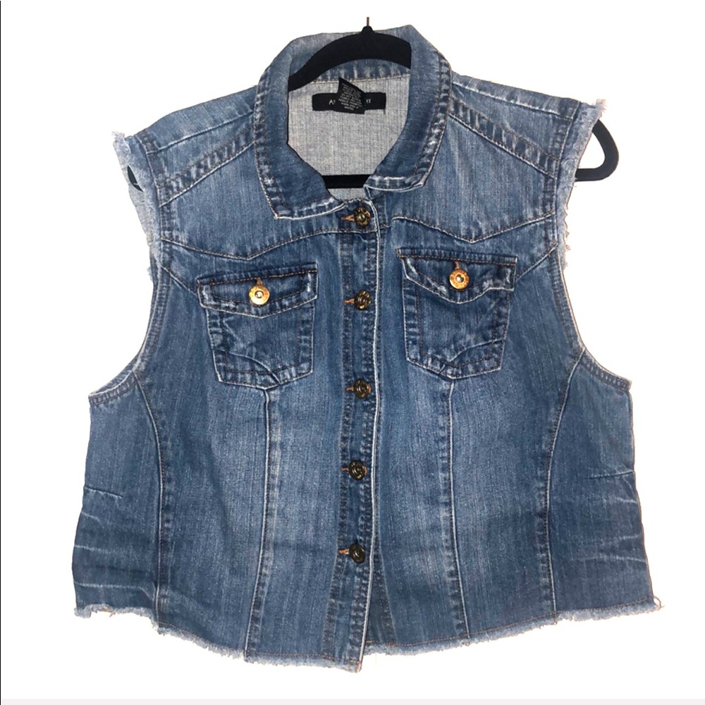 Ashley Stewart Cropped Denim Vest